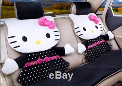 000000New Hello Kitty Car Seat Covers Steering Wheel Cover Head restraint 19pcs