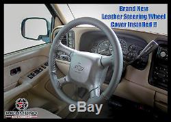 00-02 Chevy Tahoe Suburban -Black Leather Steering Wheel Cover withNeedle & Thread