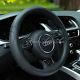 01#New Universal Fit Car Genuine Leather Steering Wheel Cover Wrap (Black)