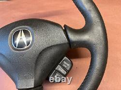 02-06 Acura RSX Type-S Steering Wheel Black Leather with Center Cover Horn OEM