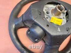 02-06 Acura RSX Type-S Steering Wheel Black Leather with Center Cover Horn OEM