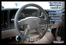 03-06 Chevy Tahoe Suburban -Black Leather Steering Wheel Cover withNeedle & Thread