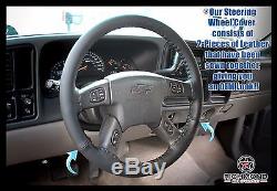 03-07 Chevy Silverado LT LS-Black Leather Steering Wheel Cover withNeedle & Thread