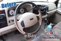 03-07 Ford F250 F350 F450 KING RANCH Leather Steering Wheel Cover 2-Piece Wrap