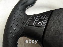 05-15 BMW E90 E91 E84 NEW NAPPA LEATHER ERGONOMIC INLAYS FLAT BOTTOM carbon but