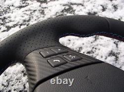 05-15 Bmw 3 E90 E91 X1 E84 Nappa Leather Ergonomic Inlays Sw Flat Bottom Carbon