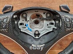 06-13 OEM BMW E82 E90 E92 E93 Sport Steering Wheel Black LEATHER with Shifters