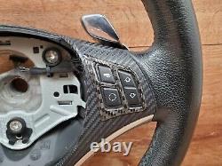 06-13 OEM BMW E82 E90 E92 E93 Sport Steering Wheel Black LEATHER with Shifters