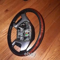 07-14 Escalade Denali Heated EBONY Wood Grain Steering Wheel Radio Cruise OEM