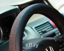 09#New Universal Fit Car PU Leather Steering Wheel Cover Wrap (Medium-Gold)