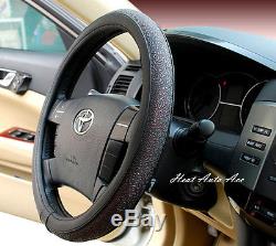 09#New Universal Fit Car PU Leather Steering Wheel Cover Wrap (Small-Gold)