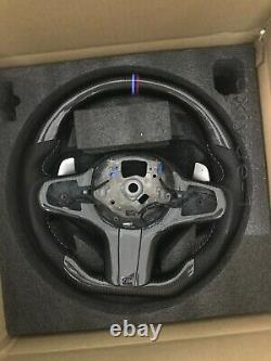 100% Real BMW Carbon Fiber Leather Customized Steering Wheel For M5 F90 G12 G30