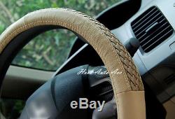 10#New Universal Fit Car Genuine Leather Steering Wheel Cover Wrap (Gray)