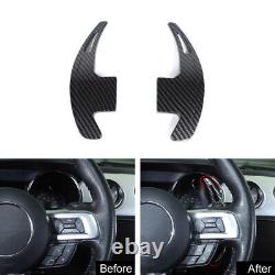 11x Carbon Fiber Driver Side Panel Steering Wheel Cover Set For Ford Mustang 15+