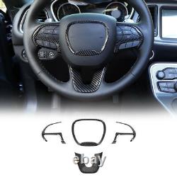 11x Carbon Fiber Steering Wheel Dash Panel Cover Trim Kit for Dodge Charger 15+