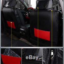 11x Universal 5-Seat PU Leather Car Cover Cushion Headrest+Steering Wheel Cover