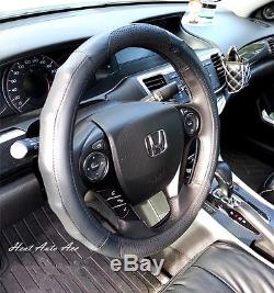12#New Universal Fit Car Genuine Leather Steering Wheel Cover Wrap