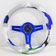 13.5 in Steering Wheel Cover Car Camo Blue lift stem Racing Aluminum