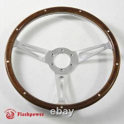 13'' Classic Riveted wooden steering wheel Restoration Mustang Shelby AC Cobra