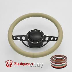 14 BILLET ALUMINUM 9 HOLE STEERING WHEEL KIT With HORN BUTTON & ADAPTER