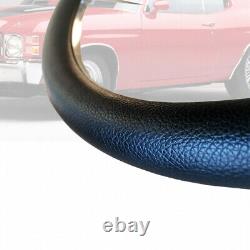 14 Banjo Steering Wheel Billet Aluminum with Black Leather Wrap 9 Hole Chrome