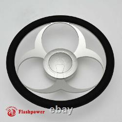 14'' Billet Satin Steering Wheels Black Half Wrap Restoration Chevy Ford Mopar