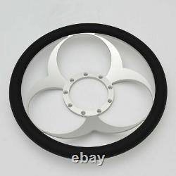 14'' Billet Satin Steering Wheels Black Half Wrap Restoration Chevy Ford Mopar