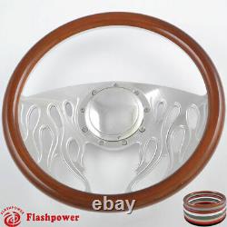 14 Billet Steering Wheels Wood Half Wrap Impala Chevy II GMC Chevelle with Horn