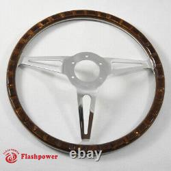 14'' Classic Riveted wooden steering wheel Restoration Mustang Shelby AC Cobra