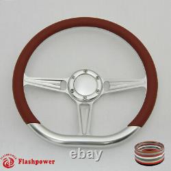 14 D Type Billet steering wheel Black Half Wrap muscle car GMC WithH