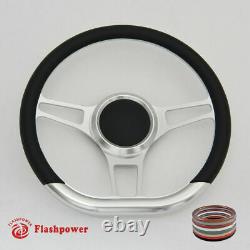 14 D Type Billet steering wheel Red half wrap Chevy Ididit FlamingRiver