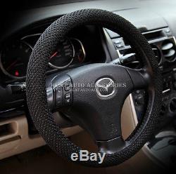 14#New Universal Fit All Seasons Car Ice Silk Steering Wheel Cover Wrap (Beige)