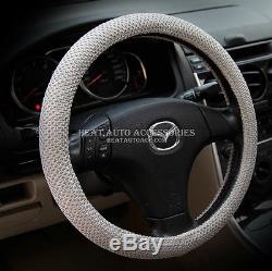 14#New Universal Fit All Seasons Car Ice Silk Steering Wheel Cover Wrap (Black)