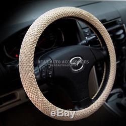 14#New Universal Fit All Seasons Car Ice Silk Steering Wheel Cover Wrap (Gray)