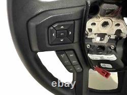 15-20 F150 XLT Black Leather Steering Wheel Radio Cruise Control OEM #Q4-1