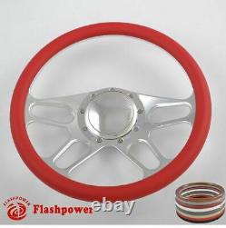 15.5 Billet Steering Wheel Wood Half Wrap BUICK Chevy Ford Mopar With Horn Button