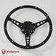 15 Black Forest Wood Steering Wheel 9 bolt with Horn Button Custom Hot rod