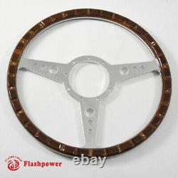 15'' Classic Riveted wood steering wheel Restoration Austin Healey, 3000, Sprite
