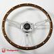 15'' Classic wood steering wheel Restoration Vintage Ford Mustang Shelby AC Cobr