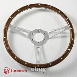 15'' Classic wood steering wheel Restoration Vintage Ford Mustang Shelby AC Cobr