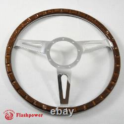 15'' Classic wood steering wheel Riveted Vintage Ford Mustang Shelby AC Cobra
