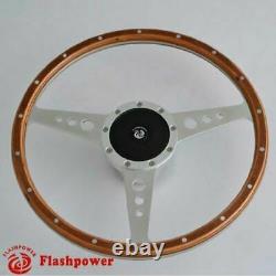 16 Classic Riveted Wood Steering Wheel Horn Button MGTriumph Jaguar Marine Boat