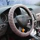 18#New Universal Fit Winter Car Premium Velvet Steering Wheel Cover Wrap (Gray)
