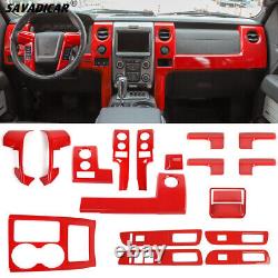 18x Red Interior Steering Wheel Dash Decor Cover Trim Kit for Ford F150 2009-14