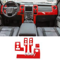 18x Red Interior Steering Wheel Dash Decor Cover Trim Kit for Ford F150 2009-14