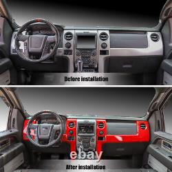 18x Red Interior Steering Wheel Dash Decor Cover Trim Kit for Ford F150 2009-14