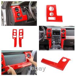 18x Red Interior Steering Wheel Dash Decor Cover Trim Kit for Ford F150 2009-14