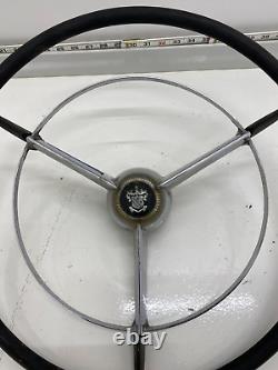1955 Buick Steering Wheel Chrome Horn Ring Button Cap Column Cover Emblem Shield