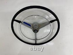 1955 Buick Steering Wheel Chrome Horn Ring Button Cap Column Cover Emblem Shield