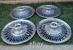 1960's Oldsmobile Wire Wheel Covers with Spinners Cutlass F85 442 Fullsize Olds